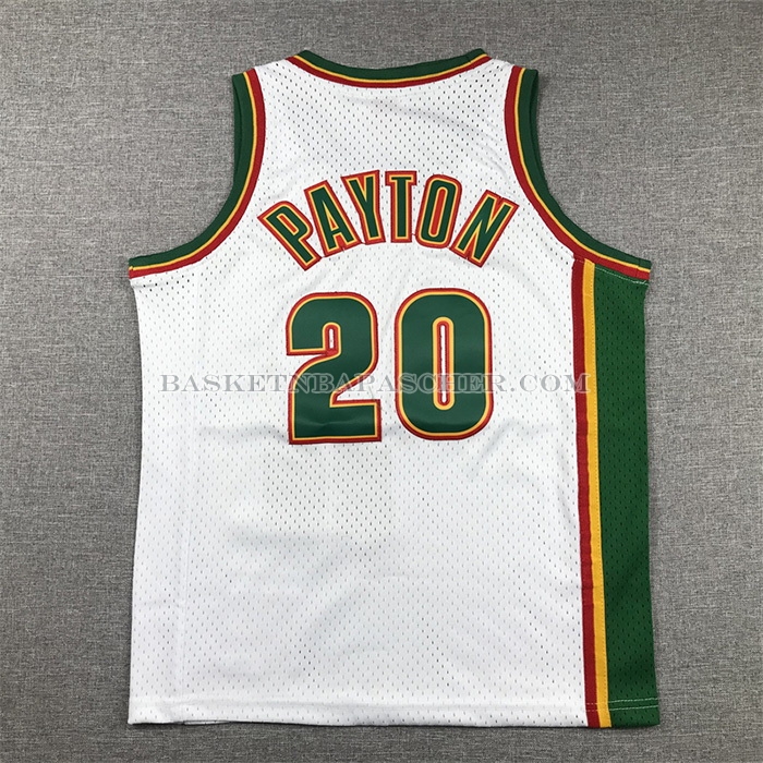Maillot Enfant Seattle Supersonics Gary Payton NO 20 Historic Retro Blanc